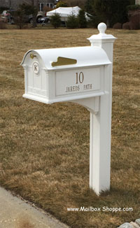 Balmoral Mailbox and Post in White