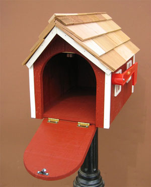 Amish Barn Mailbox Open