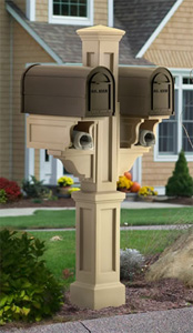 Clay Rockport Double PVC Mailbox Post