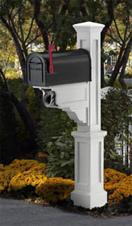 White Dover PVC Mailbox Post