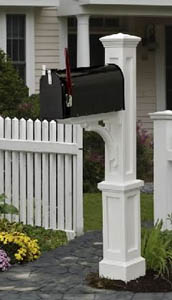 White Newport Plus Mailbox Post
