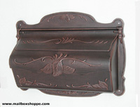 Antique Copper Cast Floral Leaf Mailbox
