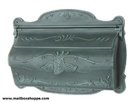 Antique Verde Green Cast Floral Leaf Mailbox