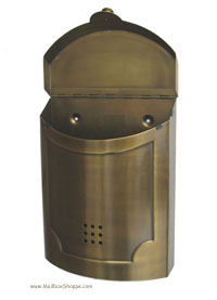 Open Brass Modern Mailbox