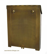 Rear of Brass Modern Mailbox