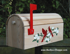 Cedar Cardinal Mailbox