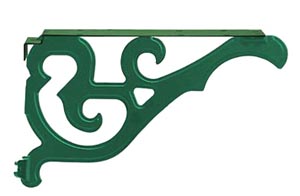 Green decorative mailbox post bracket