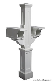 White Rockport Vinyl Mailbox Post