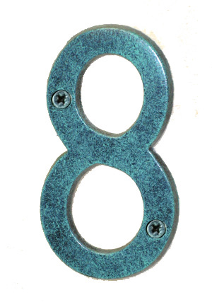 Antique Verde Green House Number