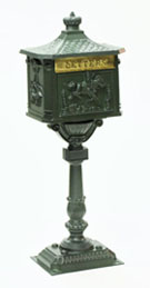 Green Victorian pedestal mailbox