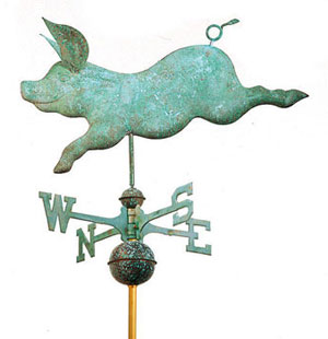 608 Whimsical Pig Weathervane