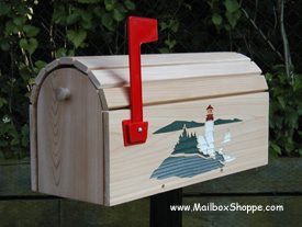 Cedar Lighthouse Mailbox